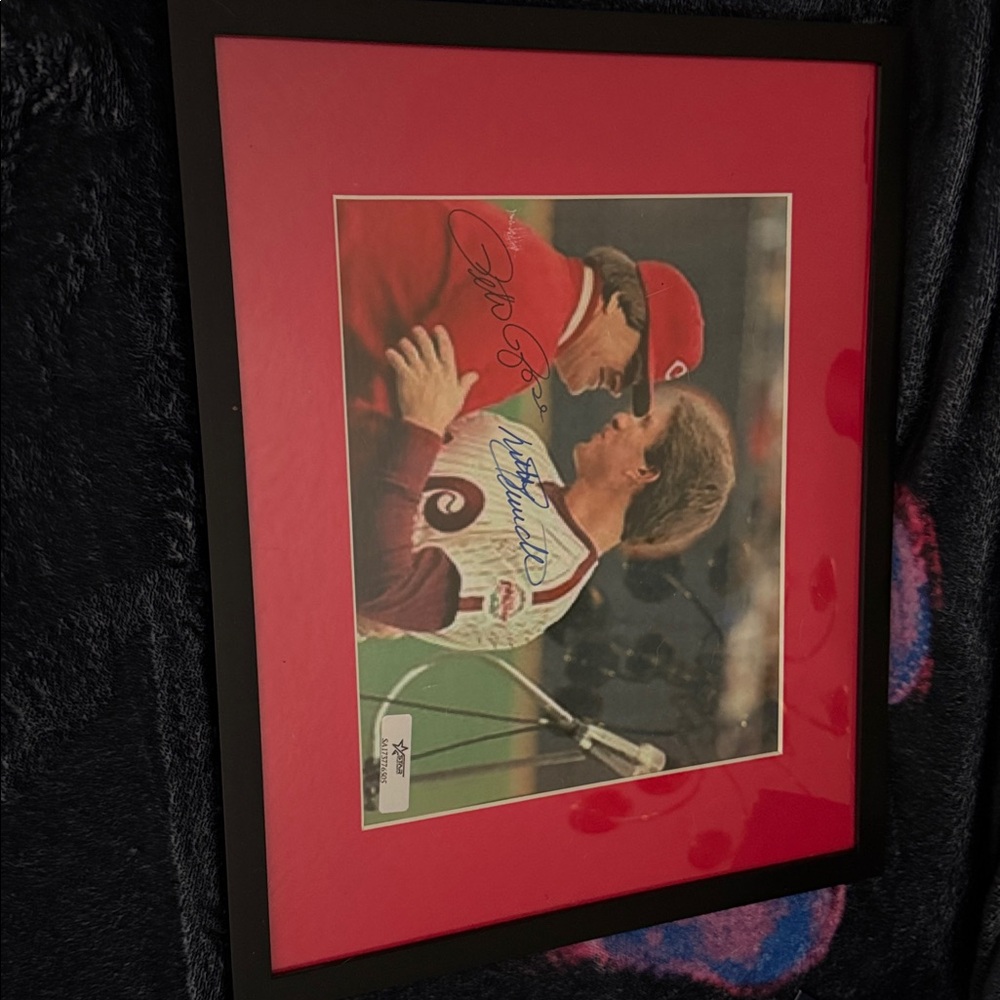 Pete rose mike Schmidt signed photo